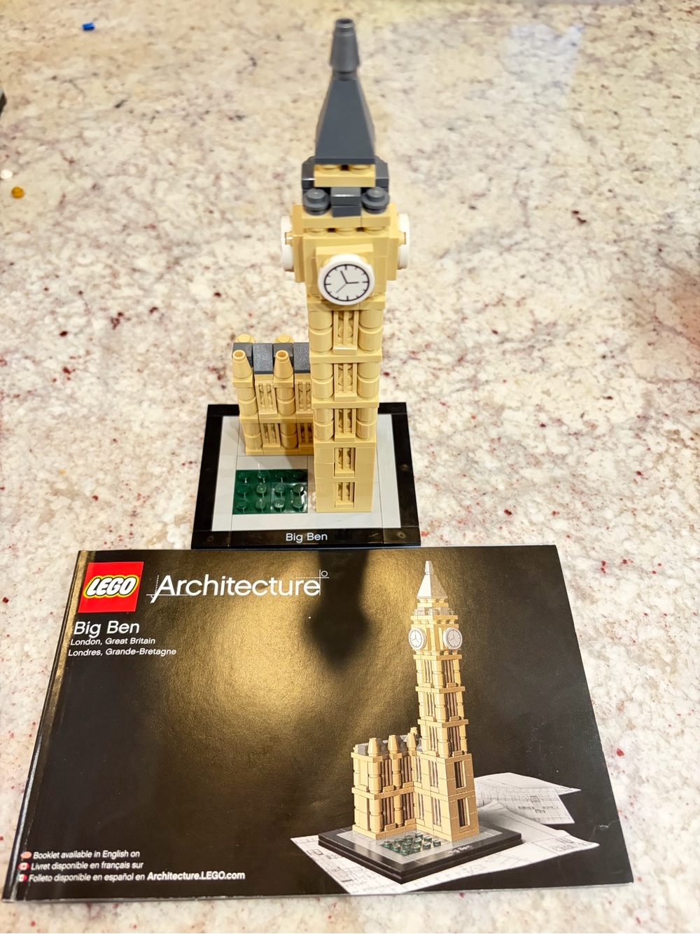 LEGO Big Ben model - Tan, Dark Gray, White, Black, Green